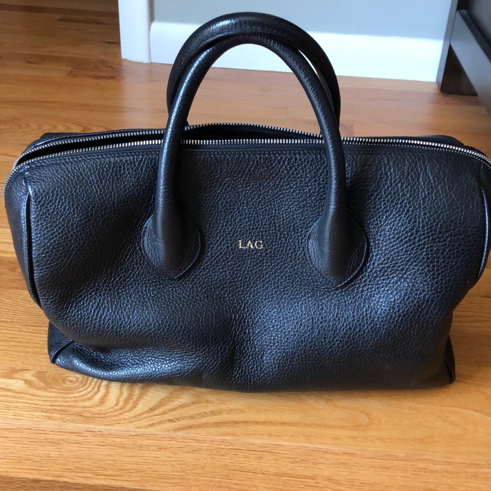 Mark and Graham Black leather tote bag